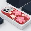 Чехол со свежим узором «Цветущая вишня» для iPhone 17 Pro Max, кожаная текстура, мягкий силиконовый чехол для iPhone 16 15 14 13 Pro 12 11 16E Air