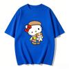 2026 Summer Hello Kitty Cartoon Printed Short Sleeve Pure Cotton Tshirts Womens Family Matching Outfits Harajuku Y2k Tops Tee