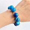 Браслет из натурального голубого агата с крупными бусинами 14 мм