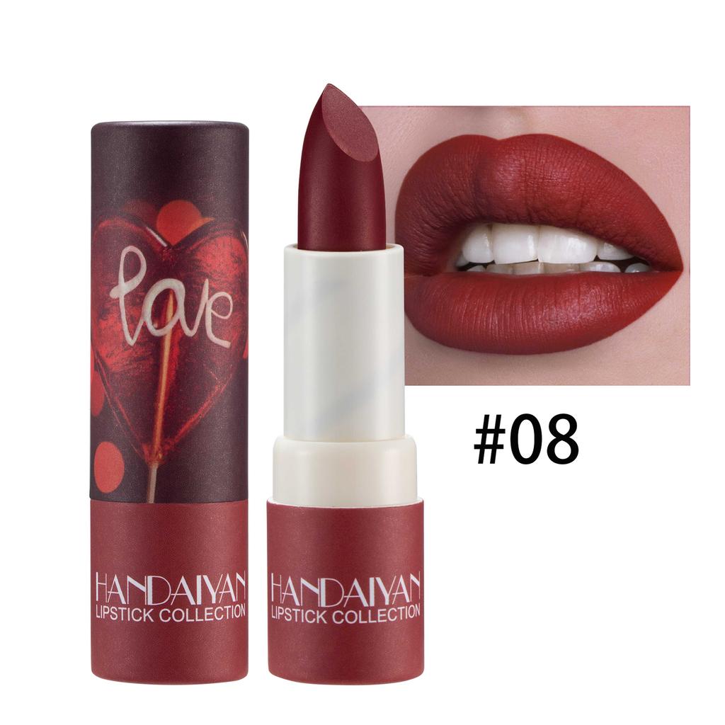 8 Colors Matte Lipstick Waterproof Velvet Nude Lipstick Sexy Red Brown Lip Matte Pigments Makeup Long Lasting Profissional Makeup