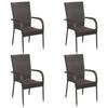 Day and Night - Day and Night Stackable Garden Chairs 4 Units Brown Synthetic Rattan