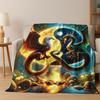 Nature Balance Yin Yang Tai Chi Black White Energy Flannel Blanket,Cozy Soft Throw Blanket for Home Bedroom Bed Sofa Cover Gift