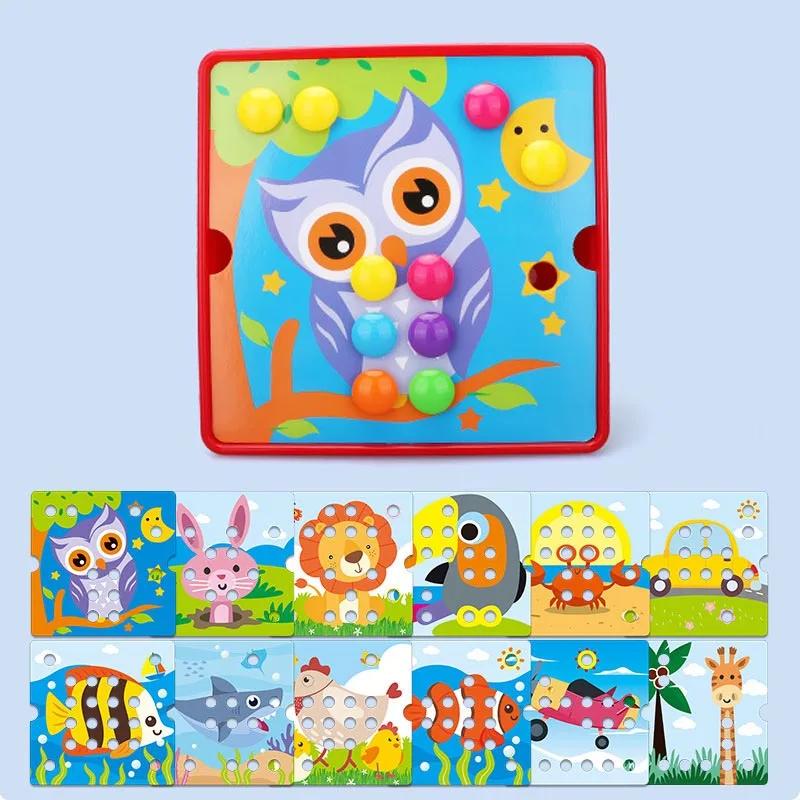 Новый грибной гвоздь DIY мультфильм игрушки ручной работы детские развивающие игрушки Монтессори интеллектуальная 3D игра-головоломка доска-головоломка подарки