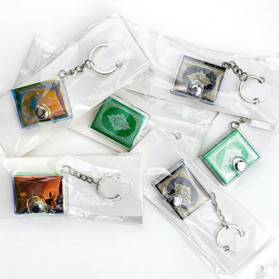 Mini Quran Book Vintage Keychain Holder Ring Pendant Decor Gift