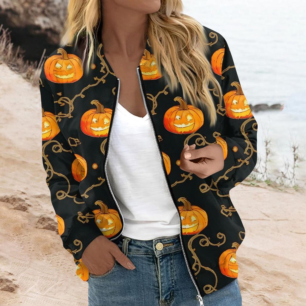 Женская верхняя одежда с длинным рукавом и принтом, повседневные топы на молнии, кардиган, рубашка, тонкая куртка для женщин