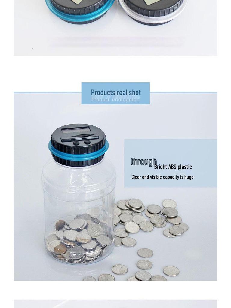Smart Cross-Border Piggy Bank Toy with 1.8L Capacity for Counting Euros, Pounds, and Dollars