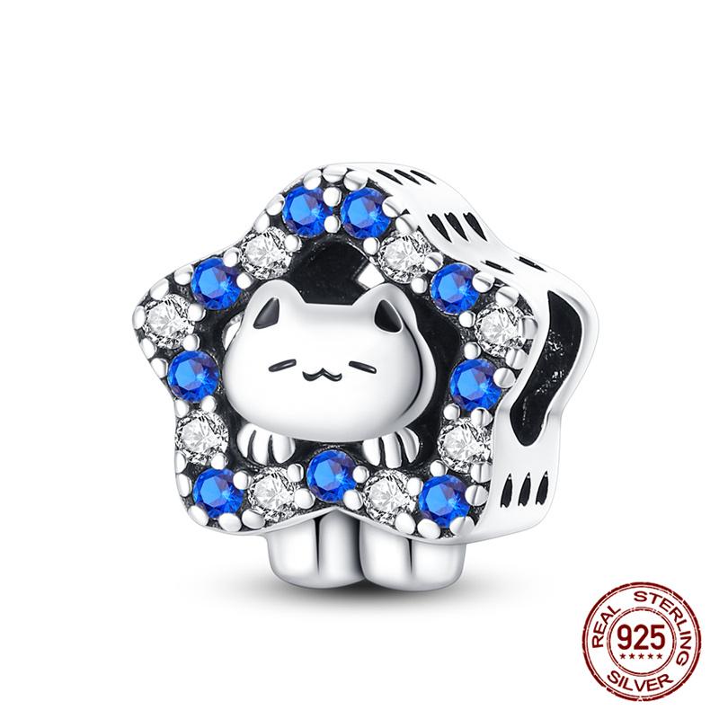 Original Owl Beads 100% 925 Silver Lucky Cat Elephant Charms Fit Original 925 Bracelet DIY Jewelry Making Women's Gift