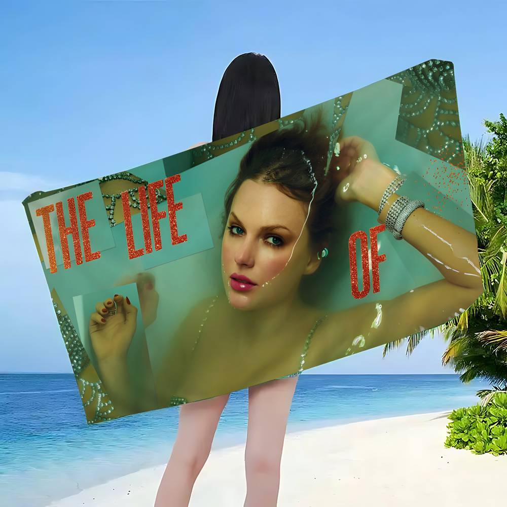 Singer t-Taylor s-Swift Microfiber Printed Beach Towel Mountain Climbing Yoga Beach Swimming Running Absorbent Soft Towel