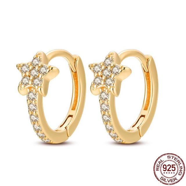 100% настоящие серьги из серебра 925 пробы, снежинка, циркон, в форме сердца, золото, розовое золото, циркон, ювелирные изделия, сверкающий кулон-обруч