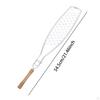 Fish Grilling Basket Practical with Wooden Handle for Camping Shrimp Outdoor Flat