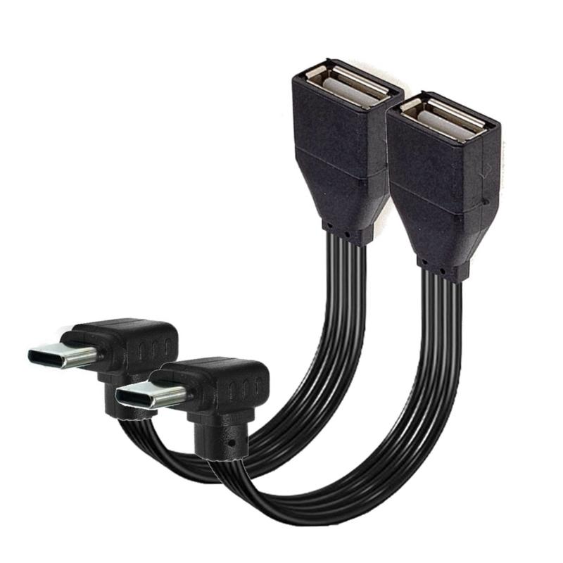 Плоский силиконовый OTG кабель-адаптер Type C на USB 2.0 для подключения флешек, кардридеров, мышей, клавиатур