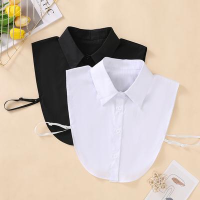 Women's Fashion Cotton Fake Collar, Simple Half Shirt Style Fake Collar, Versatile and Convenient Detachable Collar