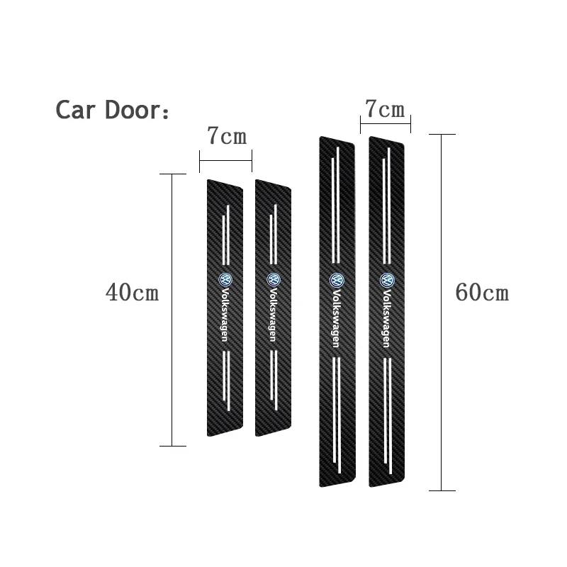 High-quality Carbon Fiber Car Door Sill Protector Sticker For VW Golf Amarok Phaeton T5 Teramont ID3 Tiguan T-Cross GTI GTD CCAL8