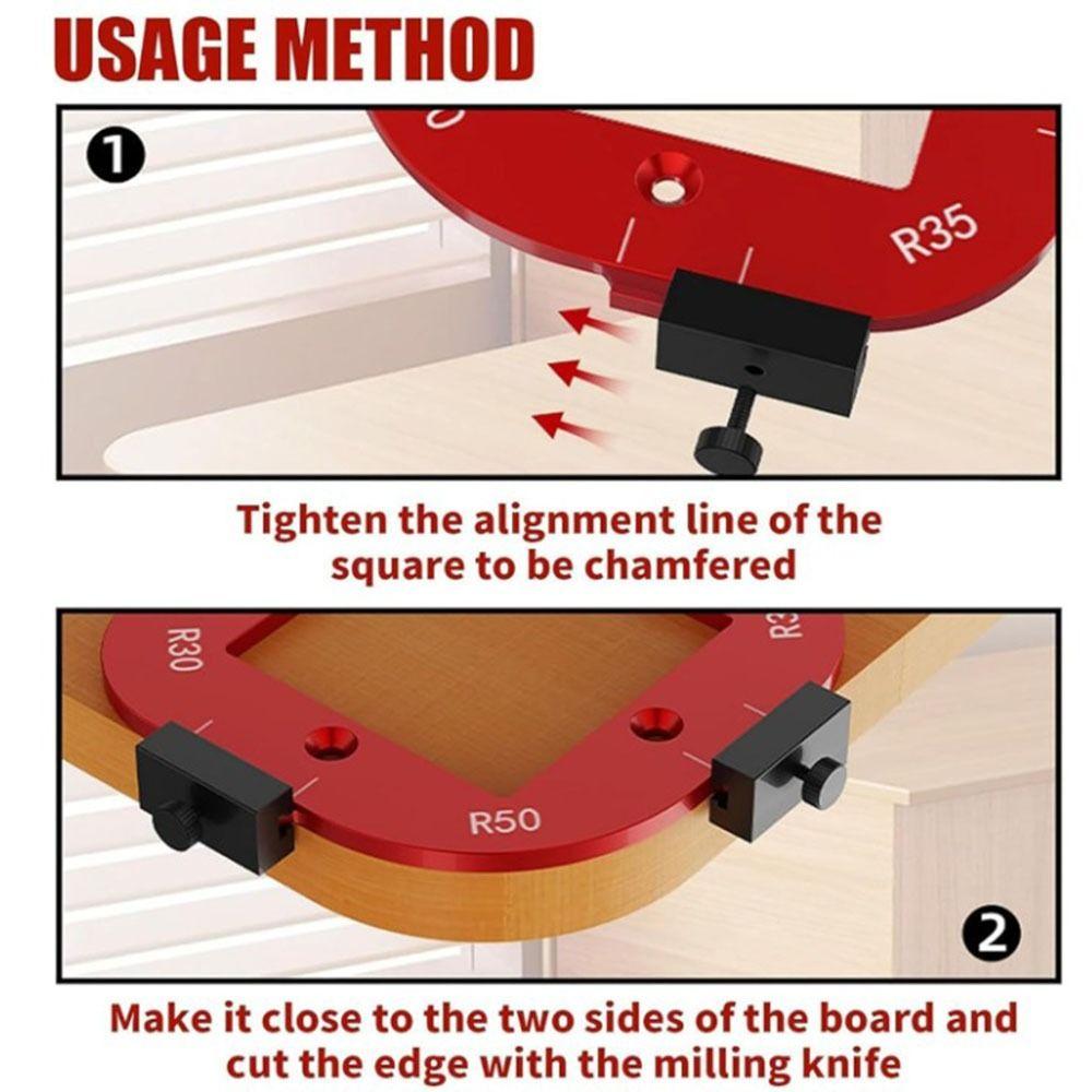 1/2 шт. Многоразовый шаблон для позиционирования дугового угла Алюминиевый сплав R10-R50 Радиусный кондуктор Деревообработка