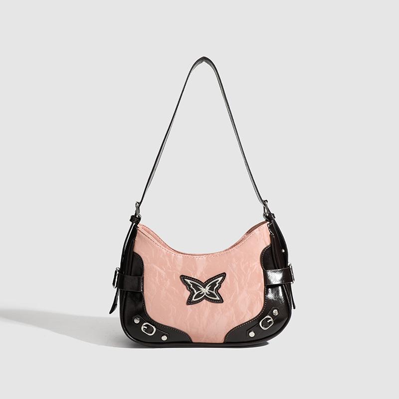 Niche Sweet Cool Fashion Сумка через плечо American Retro Butterfly Сумка двойного назначения через плечо Мотоциклетная сумка Женская