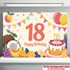 Gifts Polyester Fabric Happy Birthday Party Banner, Vibrant Polyester Backdrop for Celebration & Photos