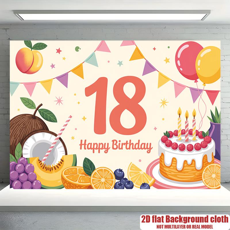 Gifts Polyester Fabric Happy Birthday Party Banner, Vibrant Polyester Backdrop for Celebration & Photos