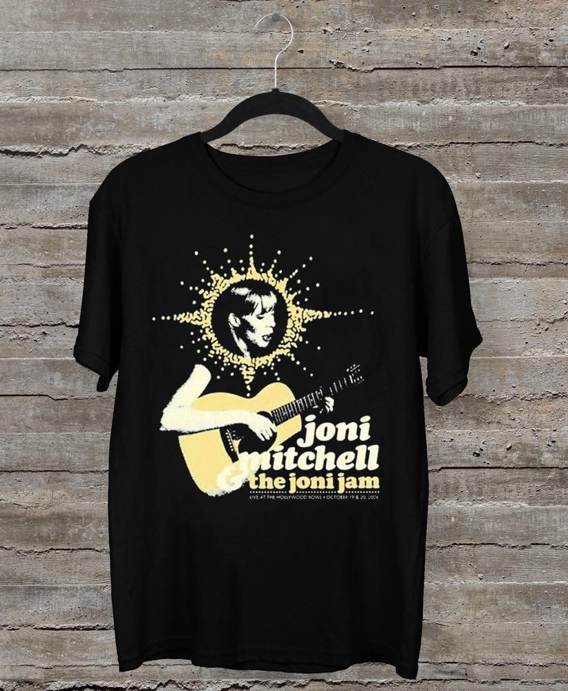НОВЫЙ Тур Джони Митчелл и The Joni Jam 2024 Черная Футболка Все Размеры AR277 Унисекс Футболка
