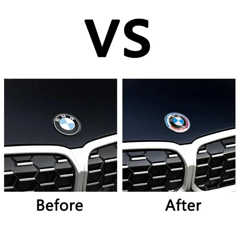 82мм 2-контактный / 3-контактный логотип к 50-летию BMW X1 X3 X5 X7 F30 F20 F10 E28 E36 E46 E53 E90 E93 E87 логотип крышки двигателя логотип багажника