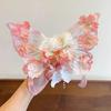 Imitation Pearl Tassel Duckbill Clip Mesh Flower Hair Clip Large Butterfly Hairpin  Daily