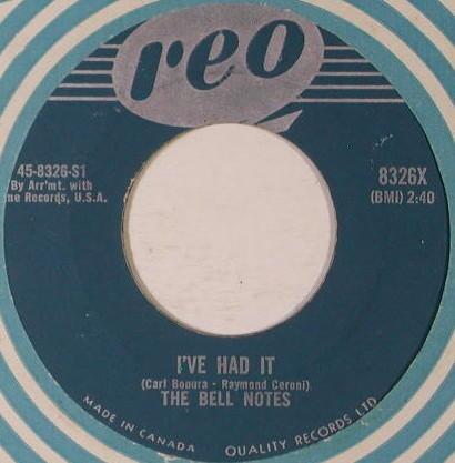 7inch Record BELL NOTES Bell Notes 8326X REO 1959 Canada Rock Used