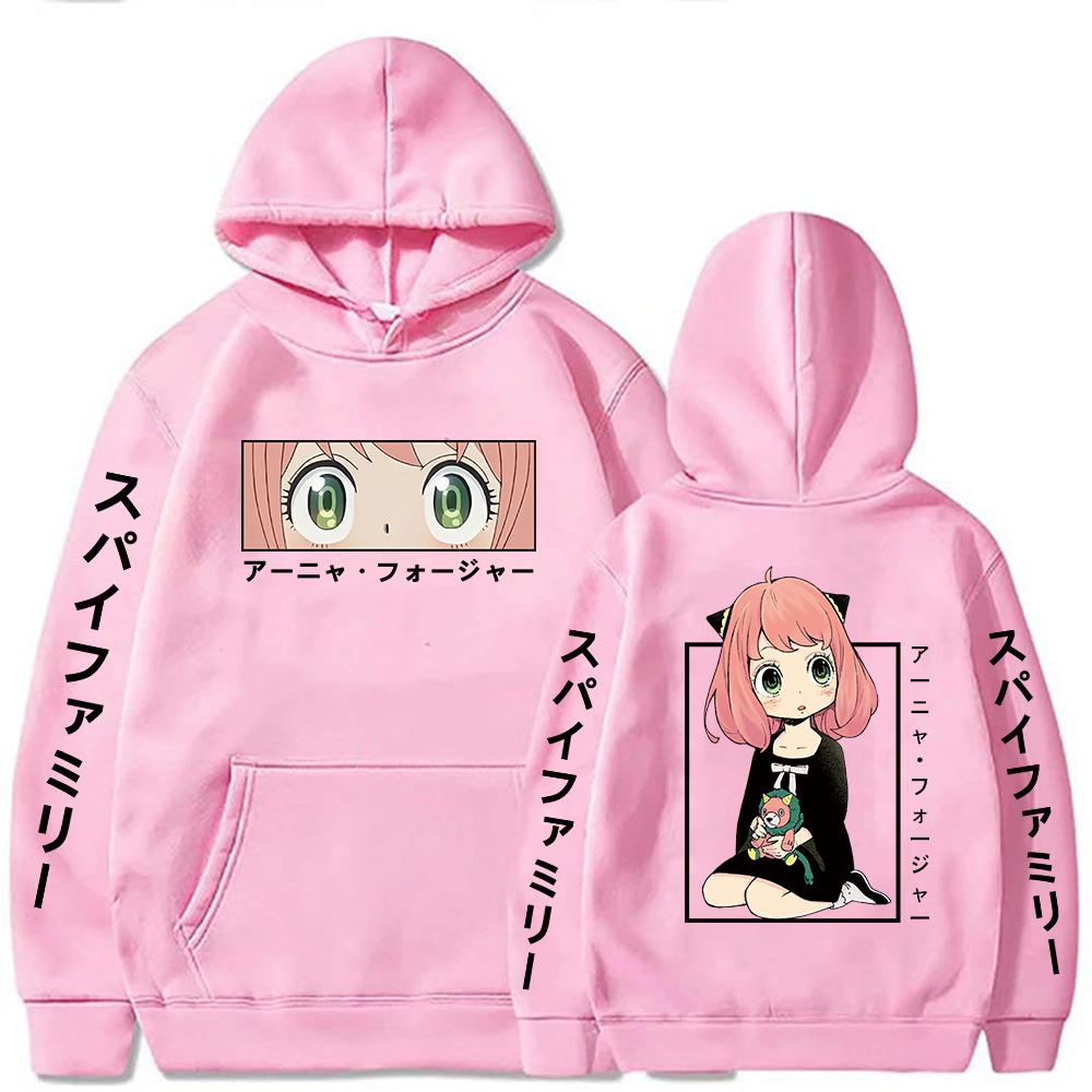 Spy X Family Аниме-толстовка с капюшоном Anya Printed для мужчин и женщин, толстовки с капюшоном, распространенная толстовка Harajuku Streetwear, унисекс, удобный пуловер