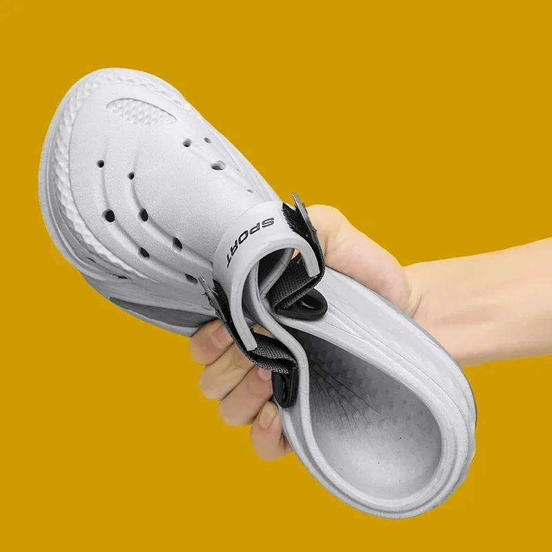 Модные пляжные сандалии для отдыха на природе EVA для женщин и мужчин, полые садовые туфли, тапочки с дырками, кроссовки, дизайнерская обувь для плавания, тапочки для мужчин унисекс