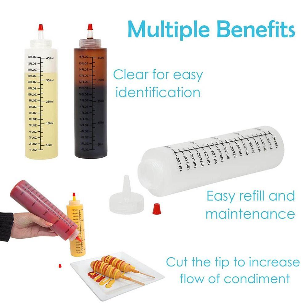 Градуированные бутылки для выдавливания, пластиковый контейнер для варенья, новая бутылка для выдавливания соуса