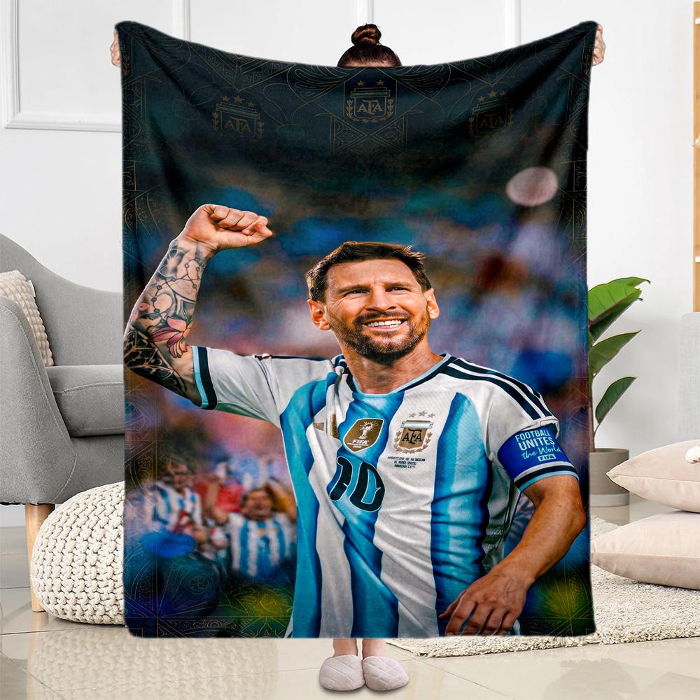 Messi 586 Blanket Comfortable Perfect for Couch Sofa Picnics Four Seasons Universal Stylish Decor Gifts For Family Or Friends