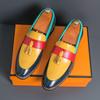 Trend New Men's Pointed Mixed Color Tassels Slip On Shoes Male Flats Dress Loafers Homecoming Pageant Footwear Zapatos Hombre