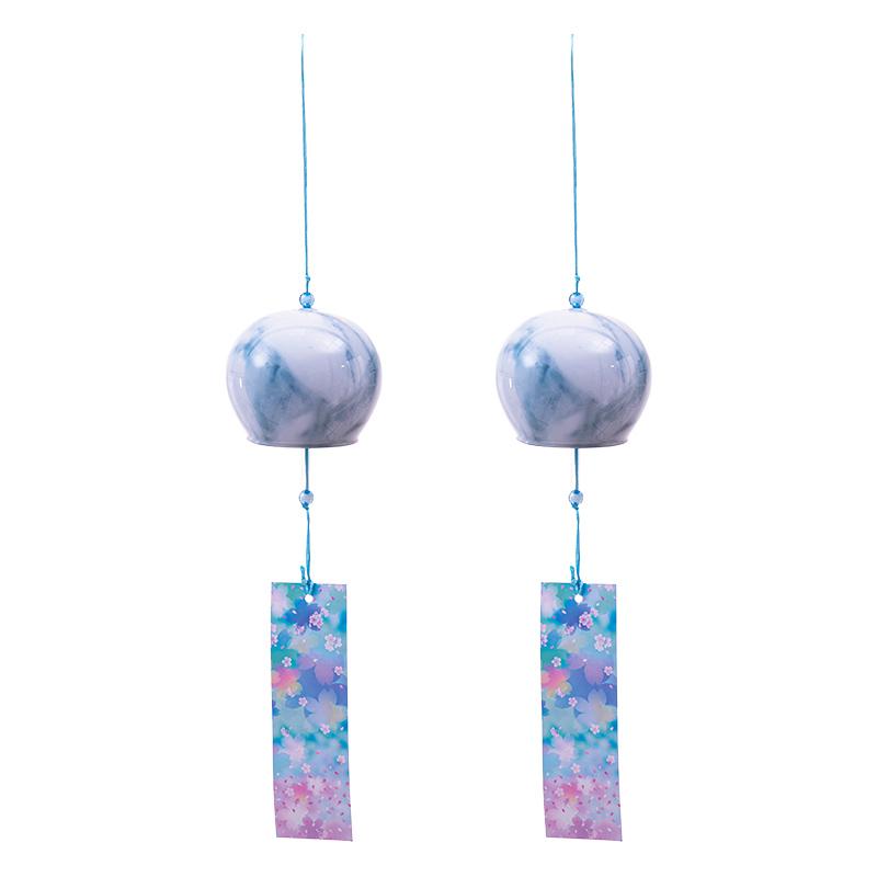 Japanese Wind Chimes Marble Texture Glass Wind Bells Handmade Pendants for Birthday Gift Outdoor Home Garden Decoration Wall Art