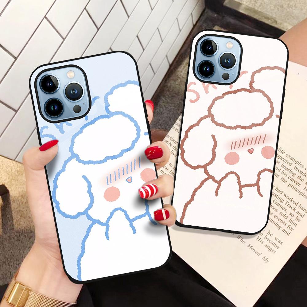 Чехол для телефона с милым медведем из мультфильма для Iphone 14 13 11 12 Pro Max Mini Xs Xr X 7 8 6s Plus Se 2022, защитный чехол из закаленного стекла