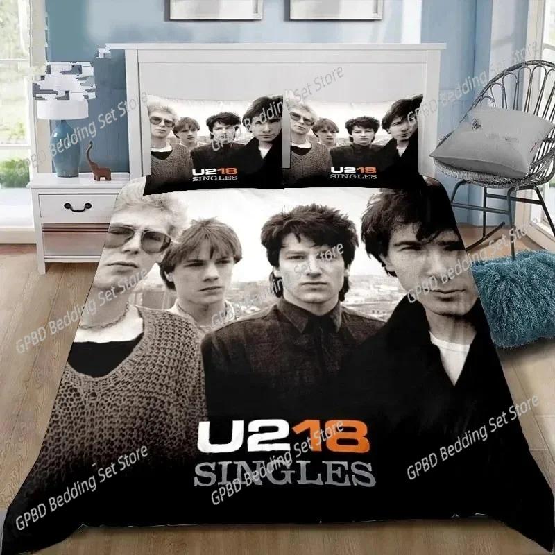 Комплект постельного белья с 3D-печатью Rock U2 Band, пододеяльник, комплект постельного белья, пододеяльник, наволочка, одеяло размера king-size, комплект постельного белья для мальчиков и взрослых