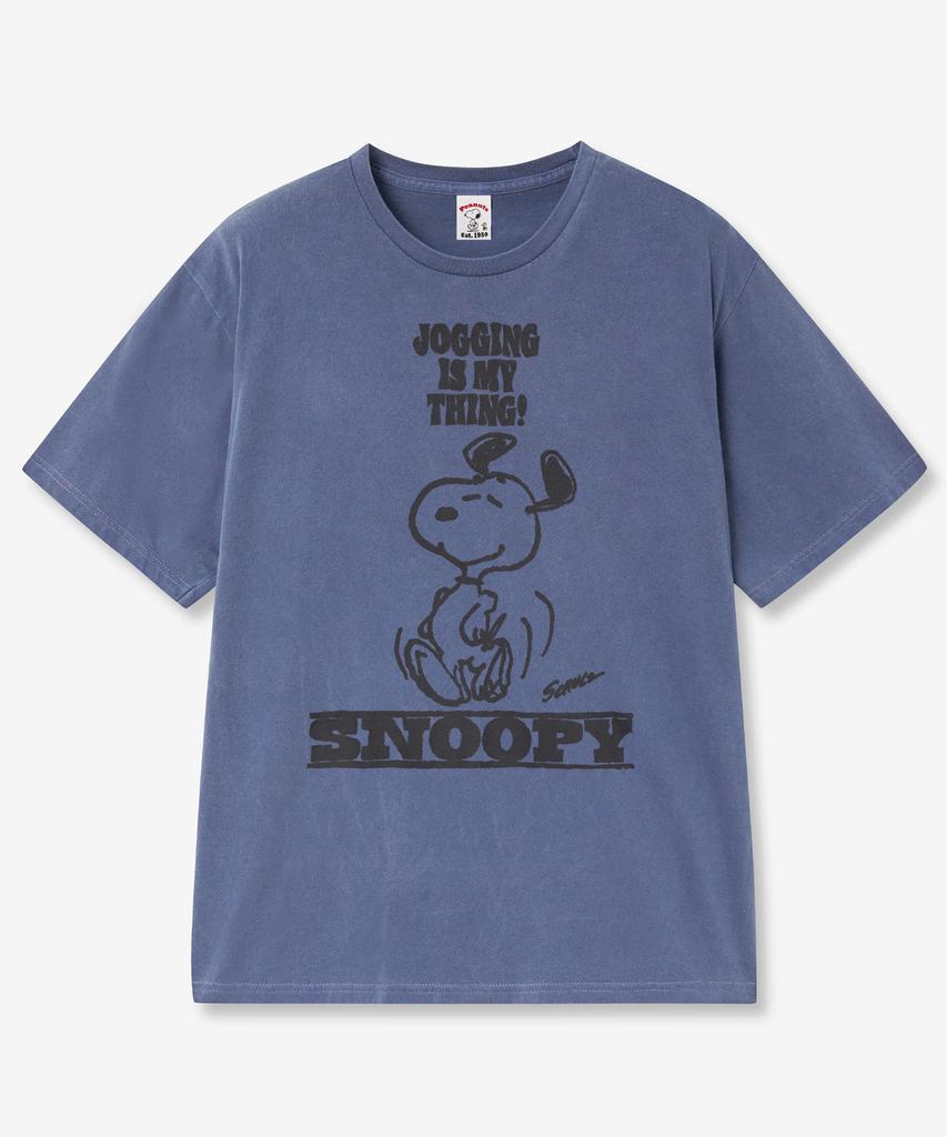 VTWO Хлопковая футболка Snoopy с пигментной печатью (военно-морской флот)
