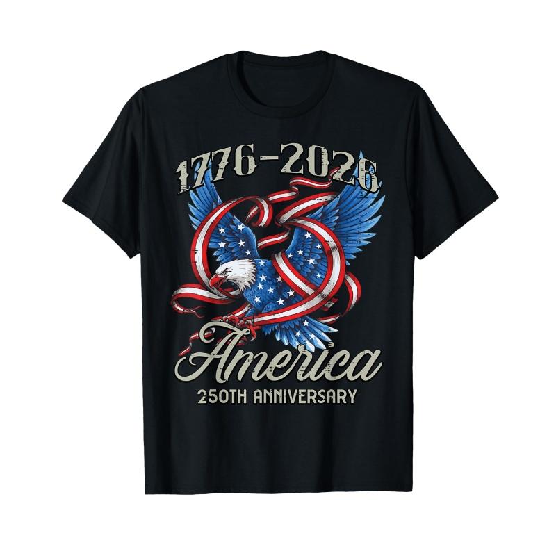 250th Anniversary Butterfly US American Flag Bald Eagle T Shirt For Men Women Patriotic Freedom Liberty Casual Short Sleeve Tops