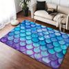 Fish Scales Pattern Floor Mat Cozy Flannel Soft Thick Non-Slip Mat For Living Room Bedroom Kitchen Decor Rugs