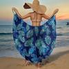 Summer Beach Cover-Ups Sexy Women Leaves Print Wrap Dress Sun Protection Bikini Cover Up Sarongs Female Bathing Suit Swimwears