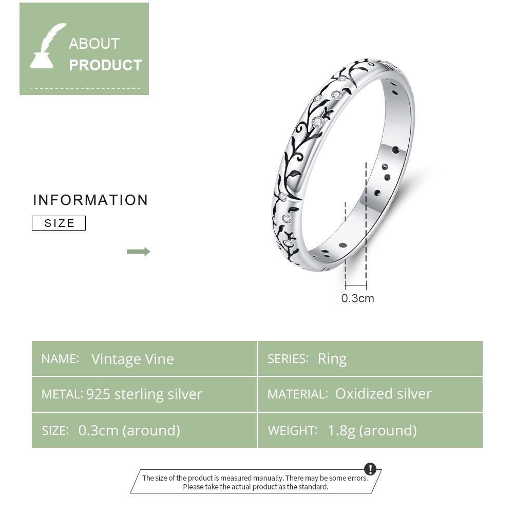 WOSTU Retro Ring 100% 925 Sterling Silver Polished Stackable Filigree Finger Ring for Women Vintage Silver Jewelry Anel CQR659