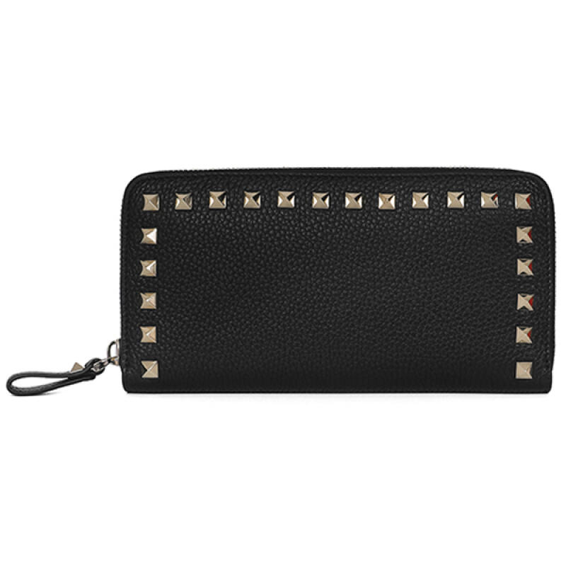 Valentino Long Wallet Women's Rockstud Zipper 5W2P0645 VSH 0NO