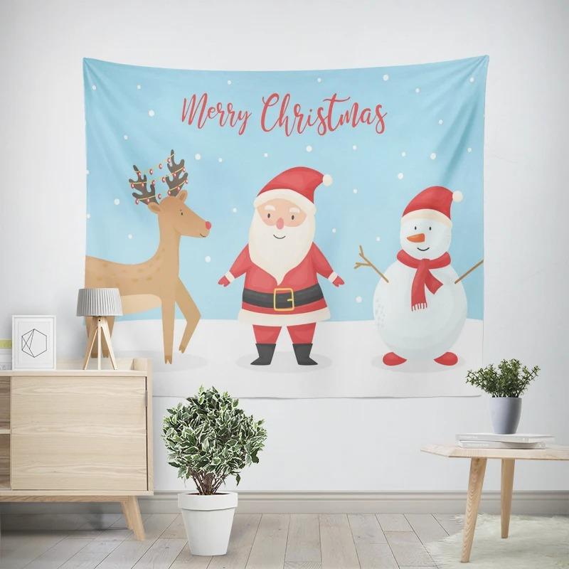 Рождество Новый год Санта-Клаус Подарок Узор Гобелен Гостиная Диван Автомобиль Интерьер Украшения Гобелен