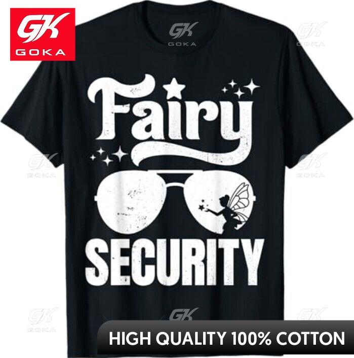 Fairy Security Protection Squad Birthday TShirt Round Neck Summer Look Shirt Relaxed Fit Playful Cool Design Breathable Cotton