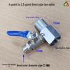 4-Way to 2-Way Tee Connector Water Purifier Valve with Switch, One-Piece Copper Alloy Ball Valve.