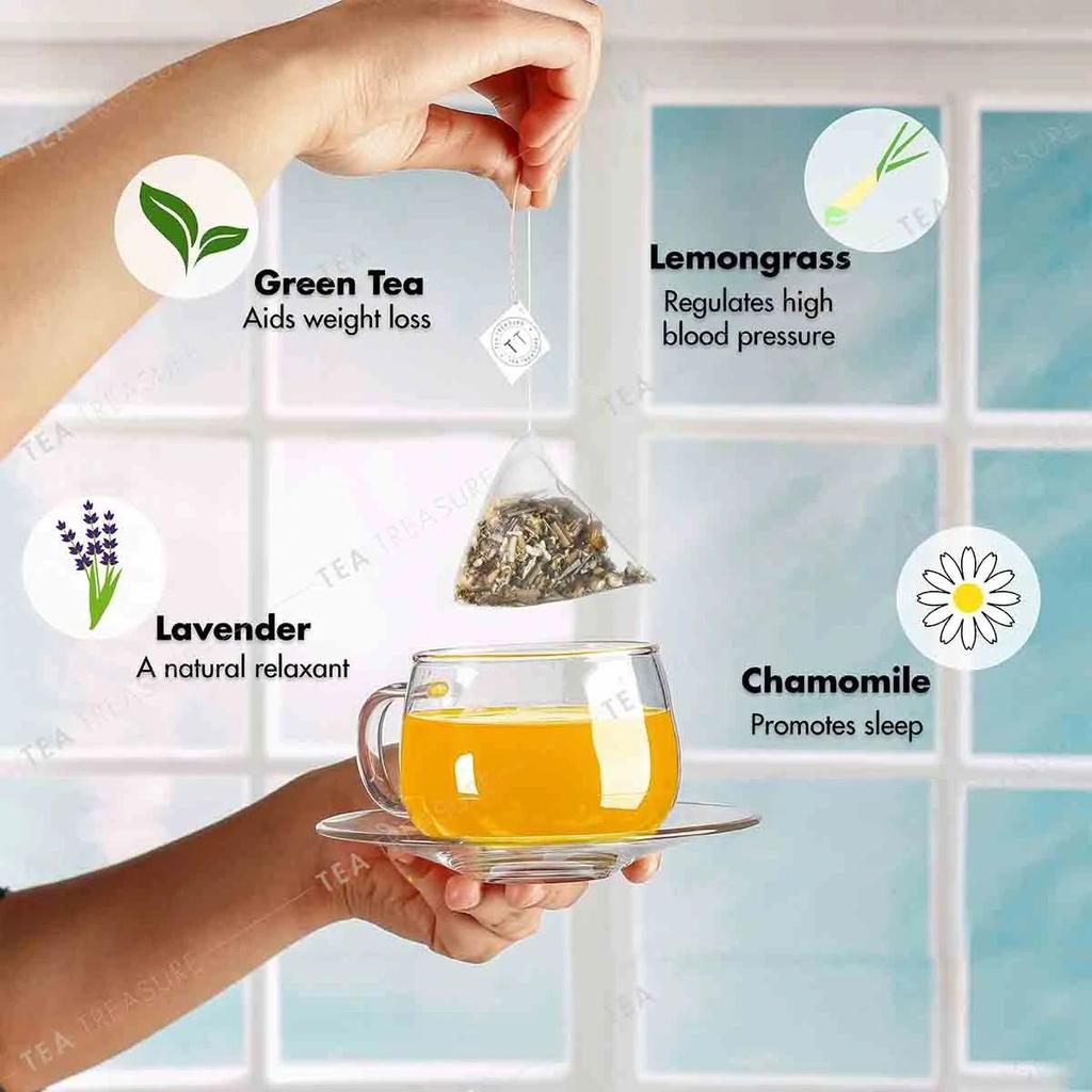 Зеленый чай с Ромашкой (18 пак, 2 г), Chamomile Green Tea,  Tea Treasure
