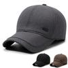 Men'S Hat Simple Warm Cap Middle-Aged And Elderly Piled Thick Cotton Hat Outdoor Ear Protection Baseball Cap