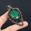 Emerald Lab-Created Gemstone Handmade Copper Wire Wrap Jewelry Pendant For Love