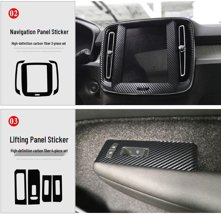 Volvo XC40 Interior Carbon Fiber Scratch & Kick Guard Stickers