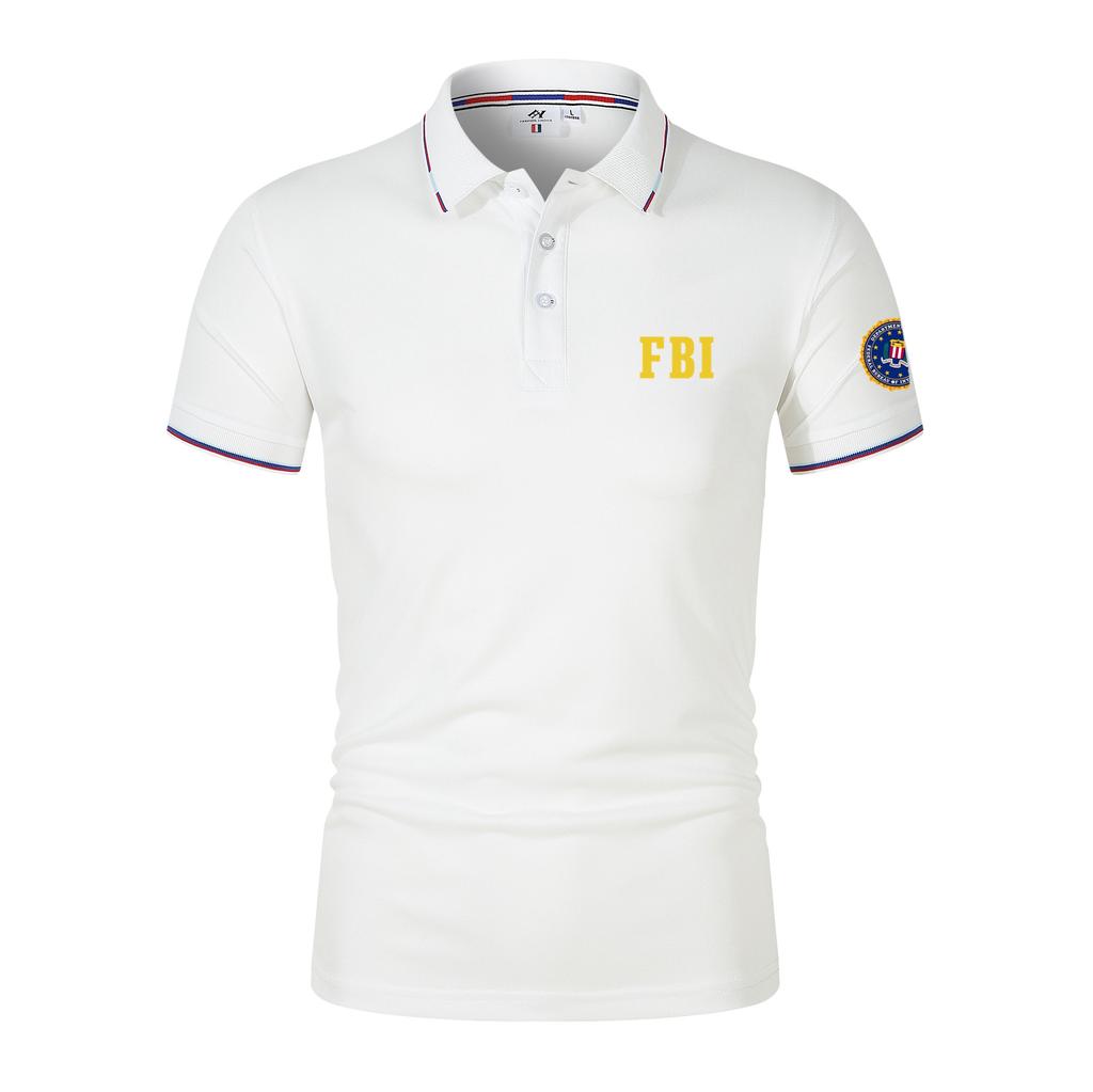 Мужская летняя повседневная дышащая рубашка-поло FBI