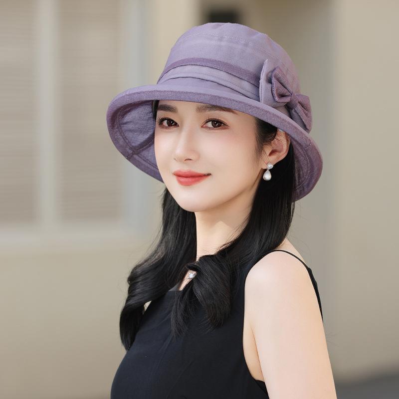 Летняя новая шляпа женская солнцезащитная солнцезащитная шляпа модный бант универсальная шляпа-ведро солнцезащитная солнцезащитная шляпа-панама