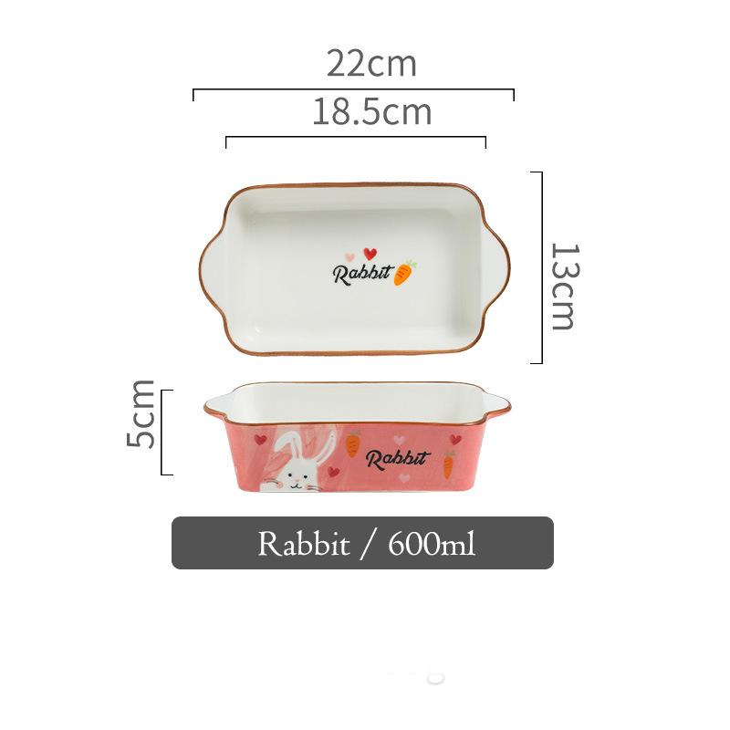 8-дюймовая керамическая форма для выпечки с изображением животных из мультфильмов, противень для выпечки, миска для пасты, пиццы, сервировочная тарелка 600 мл