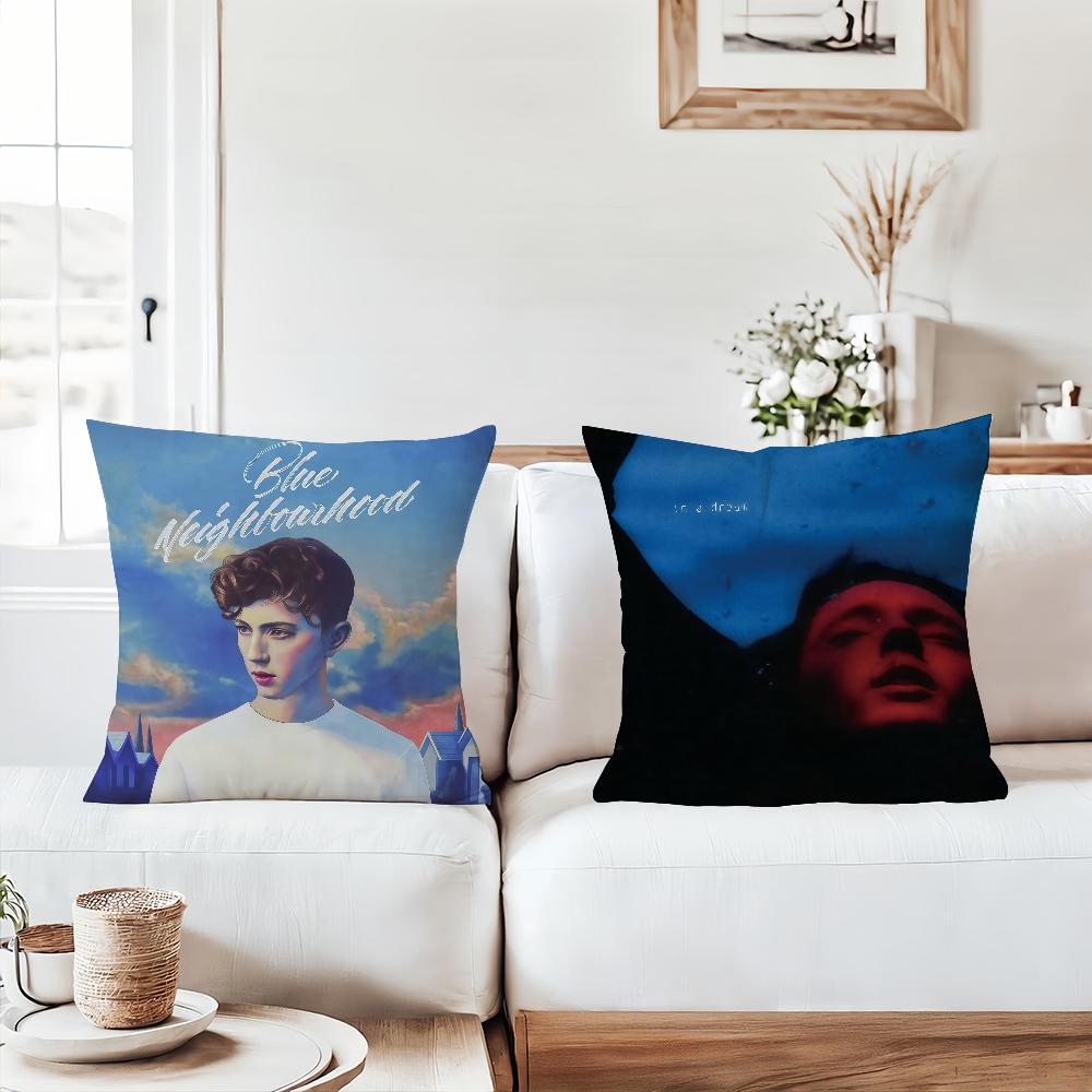 Singer Troye Sivan Blue Neighbourhood Pillow Case Suitable For Bedrooms Living Rooms Cars Home Decoration